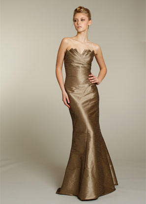 Alvina Valenta gold bridesmaid dress