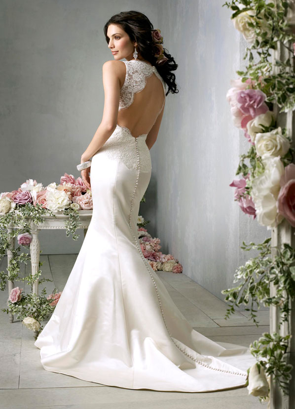 Beautiful Lace Back Wedding Dress